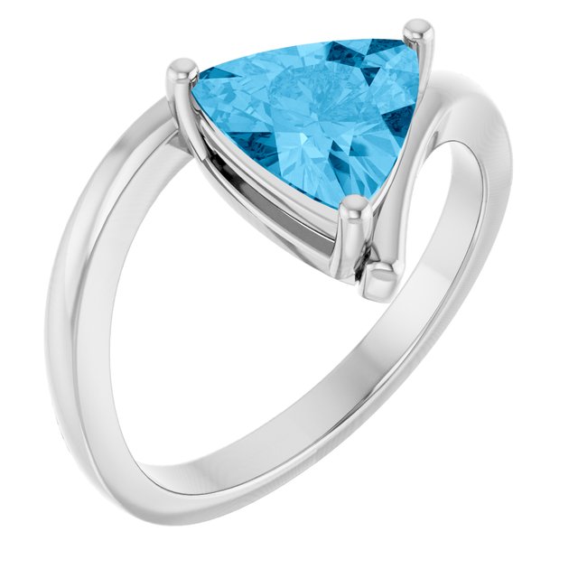 Trillion Swiss Blue Topaz Solitaire Ring in Gold | 8x8x8mm