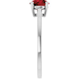 Round Mozambique Garnet Solitaire Ring in Gold and Platinum