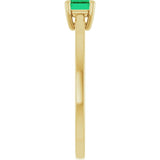 Emerald Lab-Grown Emerald Solitaire Ring in Gold and Platinum