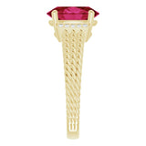Oval Lab-Grown Ruby & Diamond Accented Ring in Gold and Platinum