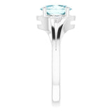 Oval Sky Blue Topaz & Diamond Accented Ring in White Gold