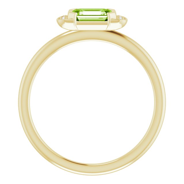Emerald Peridot & Diamond Stackable Ring in Gold and Platinum