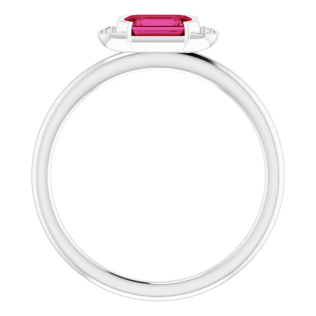 Emerald Ruby & Diamond Stackable Ring in Gold and Platinum