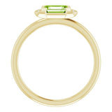 Emerald Peridot & Diamond Stackable Ring in Gold and Platinum