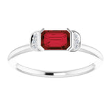 Emerald Mozambique Garnet & Diamond Ring in Gold and Platinum