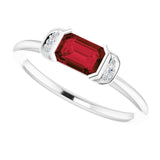 Emerald Mozambique Garnet & Diamond Ring in Gold and Platinum