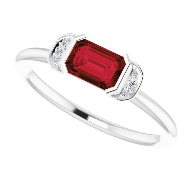 Emerald Mozambique Garnet & Diamond Ring in Gold and Platinum