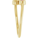 Round Pink Tourmaline Two Stone Ring in Gold and Platinum