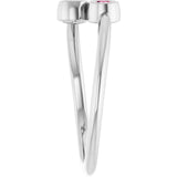 Round Pink Tourmaline Two Stone Ring in White Gold