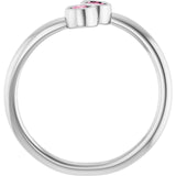 Round Pink Tourmaline Two Stone Ring in White Gold
