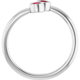 Round Ruby Two Stone Ring in Gold
