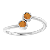 Round Citrine Two Stone Ring in Gold