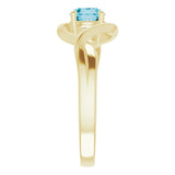 Round London Blue Topaz Solitaire Ring in Yellow Gold