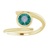 Round Lab-Grown Alexandrite Solitaire Ring in Gold and Platinum