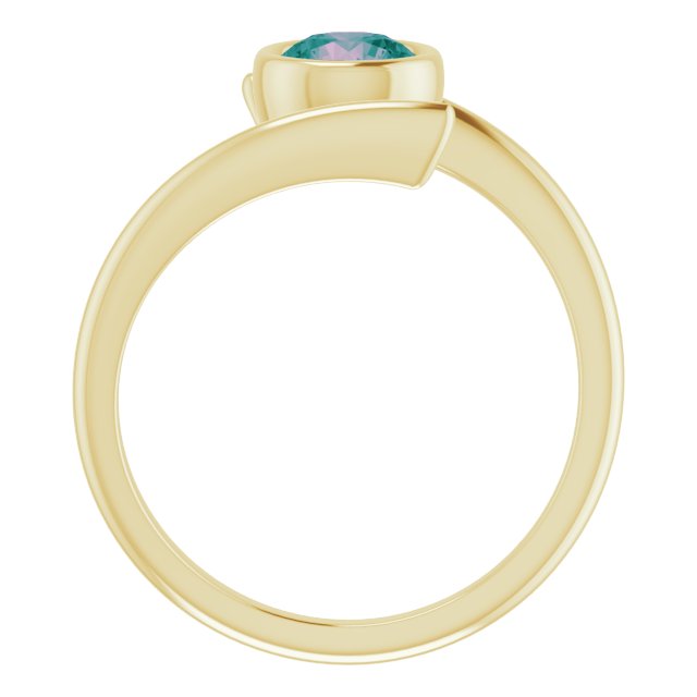 Round Lab-Grown Alexandrite Solitaire Ring in Gold and Platinum