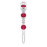 Round Lab-Grown Ruby Stackable Ring in Gold and Platinum