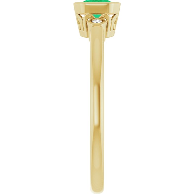 Emerald Lab-Grown Emerald & Diamond Ring in Gold and Platinum