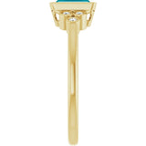 Straight Baguette London Blue Topaz & Diamond Accented Ring