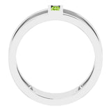 Straight Baguette Peridot Negative Space Ring in Gold and Platinum
