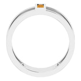 Straight Baguette Citrine Negative Space Ring in Gold and Platinum