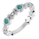 Round Alexandrite & Diamond Accented Ring in Gold and Platinum