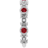 Round Ruby Accented Ring with Diamond Accents in Gold and Platinum
