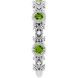 Round Peridot & Diamond Accented Ring in Gold and Platinum