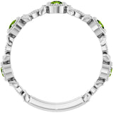 Round Peridot & Diamond Accented Ring in Gold and Platinum