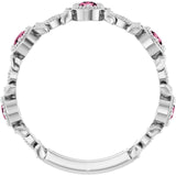 Round Pink Tourmaline & Diamond Accented Ring in Gold and Platinum