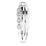 Round Alexandrite & Diamond Accented Ring in Gold and Platinum