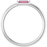 Straight Baguette Pink Tourmaline Ring in Gold and Platinum