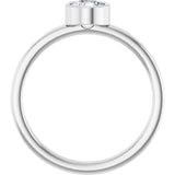 Round White Sapphire Solitaire Ring in Gold