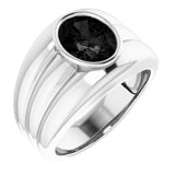 Oval Black Onyx Mens Ring in Gold