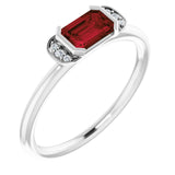 Emerald Mozambique Garnet & Diamond Ring in Gold and Platinum