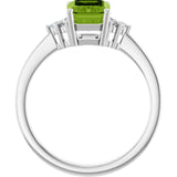 Emerald Peridot & Diamond Accented Ring in Gold and Platinum