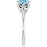 Oval Aquamarine & Diamond Accented Ring in Gold and Platinum