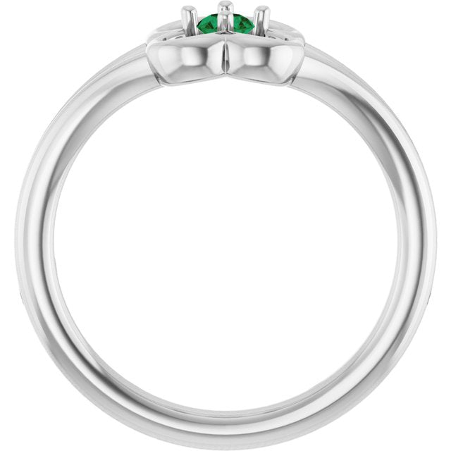 Round Emerald Youth Ring in Gold