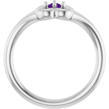 Round Amethyst Youth Ring in Gold