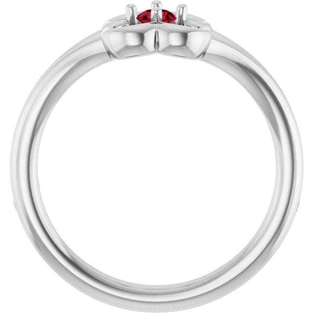 Round Ruby Youth Ring in Gold