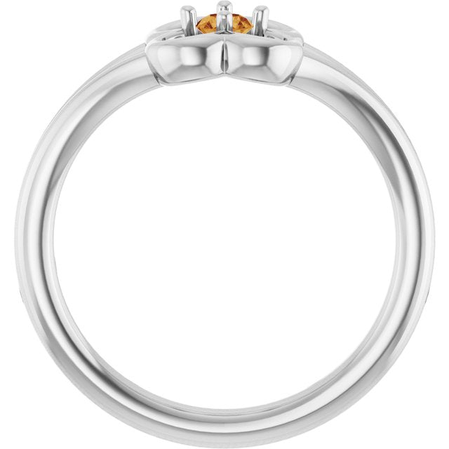 Round Citrine Youth Ring in Gold