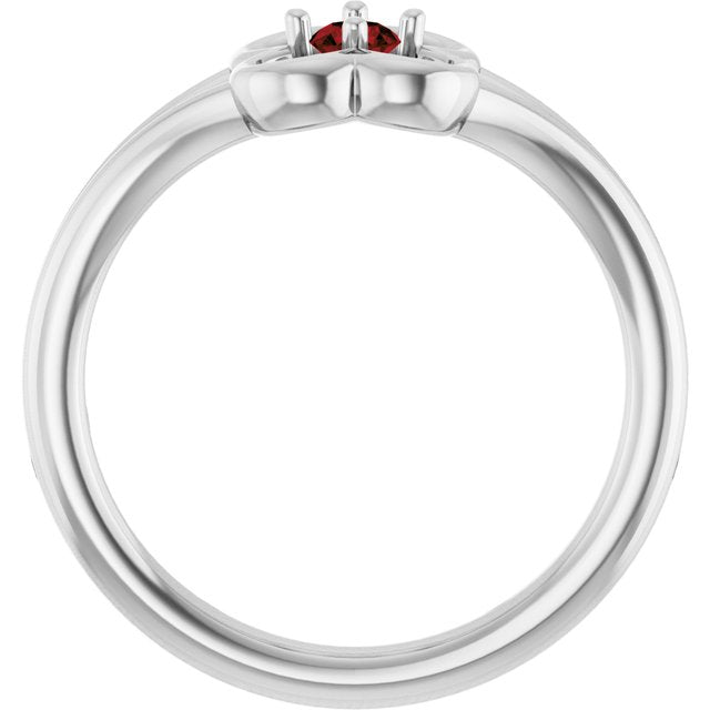 Round Mozambique Garnet Youth Ring in Gold