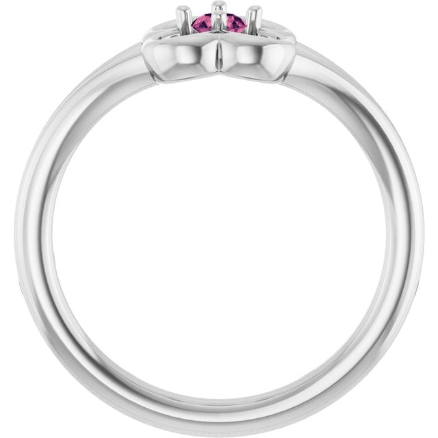 Round Pink Tourmaline Youth Ring in Gold