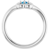 Round Blue Zircon Youth Ring in Gold