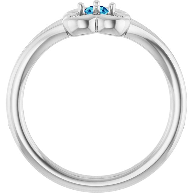 Round Blue Zircon Youth Ring in Gold