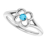 Round Aquamarine Youth Ring in Gold