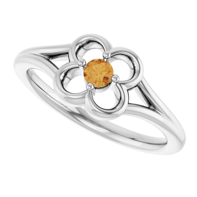 Round Citrine Youth Ring in Gold