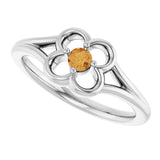 Round Citrine Youth Ring in Gold