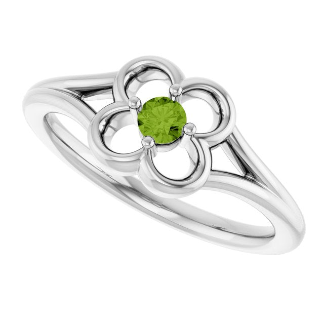Round Peridot Youth Ring in Gold