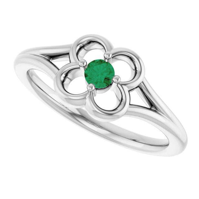 Round Emerald Youth Ring in Gold