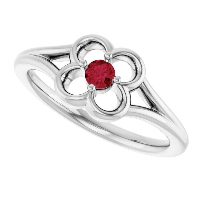 Round Ruby Youth Ring in Gold